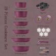 CAROTE 19pcs Pots and Pans Set, Nonstick Cookware Set Detachable Handle, Gold and Purple