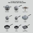T-fal Ultimate Hard Anodized Nonstick Cookware Set 14 Piece, Oven Broiler Safe 400F, Lid Safe 350F, Kitchen Cooking Set w/Fry Pans, Black