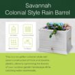 Good Ideas Savannah Elevated Garden Colonial Style 42 Gallon Rain Saver Barrel with Planter and Two Metal Spigots, Cool Gray
