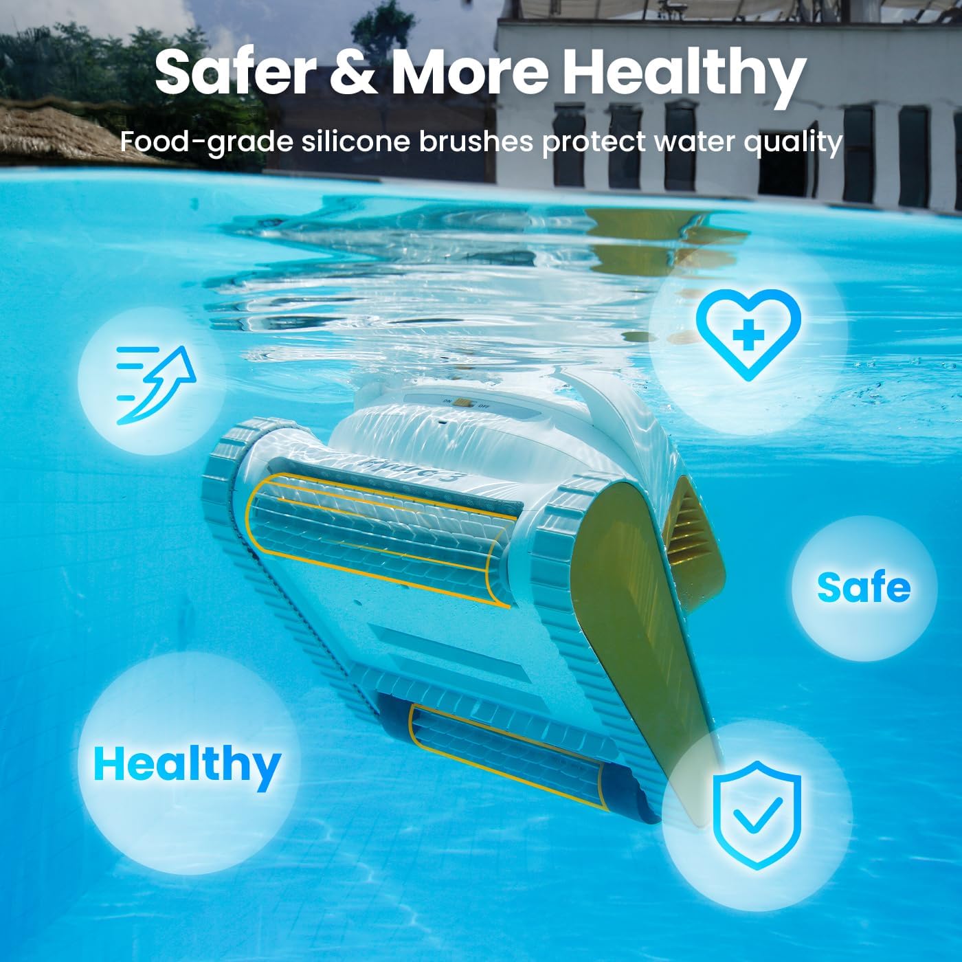 Hydro 3 Cordless Robotic Pool Cleaner, 150W Pool Vacuum with Wall Climbing Function, 200mins Runtime, 2 Brushless Motor Hydro 3 Cordless Robotic Pool Cleaner, 150W Pool Vacuum with Wall Climbing Function, 200mins Runtime, 2 Brushless Motor - Image 3
