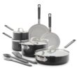 GreenPan x Bobby Flay 13 Piece Cookware Pots and Pans Set, Professional Grade Aluminum, PFAS-Free Ceramic Nonstick, Graphite