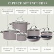 Nuwave Healthy Duralon Blue Ceramic Nonstick Cookware Set, Diamond Infused Scratch-Resistant, PFAS Free, Dishwasher & Oven Safe