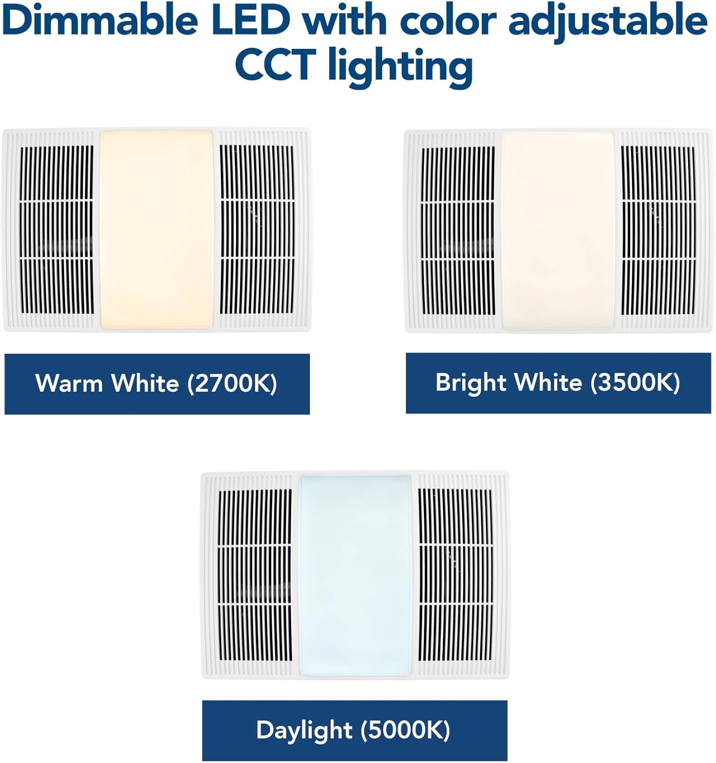 Broan-NuTone BHFLED80 PowerHeat Bathroom Exhaust Fan, Heater, and LED Light Combination, 80 CFM Broan-NuTone BHFLED80 PowerHeat Bathroom Exhaust Fan, Heater, and LED Light Combination, 80 CFM - Image 2