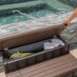 XtremepowerUS Universal 2 Slip-Resistant Spa & Hot Tub Step Outdoor Indoor Compartment Spa Step with Storage, Brown/Black