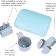 Step2 Vero Pool Lounger Accessories, Poolside Pillow, Cup Holder, Phone Holder, Compatible with Vero Collection, Blue