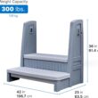 Step2 Hot Tub Storage Steps with Handrails, 2-Step Stool, Waterproof Stairs for Outdoor/Indoor Pool or Jacuzzi, Made of Durable Plastic, Gray