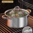 Cook N Home Kitchen Cookware Sets, 12-Piece Basic Stainless Steel Pots and Pans, Silver