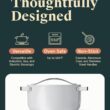 Caraway Nonstick Ceramic Dutch Oven Pot with Lid (6.5 qt, 10.5") - Non Toxic, PTFE & PFOA Free - Gray