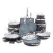 GreenPan Valencia Pro Hard Anodized Healthy Ceramic Nonstick 22 Piece Cookware Pots & Pans Set, Gray