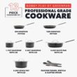 GreenPan x Bobby Flay 13 Piece Cookware Pots and Pans Set, Professional Grade Aluminum, PFAS-Free Ceramic Nonstick, Graphite