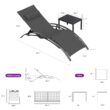 PURPLE LEAF Patio Chaise Lounge Set of 3 Outdoor Lounge Chair Beach Pool Sunbathing Lawn Lounger, Black