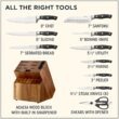 Chicago Cutlery Insignia Triple Rivet Poly (18-PC) Kitchen Knife Block Set With Wooden Block & Built-In Sharpener