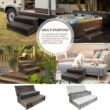 XtremepowerUS Universal 2 Slip-Resistant Spa & Hot Tub Step Outdoor Indoor Compartment Spa Step with Storage, Brown/Black