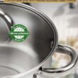 Cook N Home Kitchen Cookware Sets, 12-Piece Basic Stainless Steel Pots and Pans, Silver