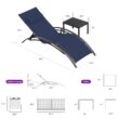 PURPLE LEAF Patio Chaise Lounge Set Outdoor Beach Pool Sunbathing Lawn Lounger Recliner, Navy Blue