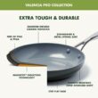 GreenPan Valencia Pro Hard Anodized Healthy Ceramic Nonstick 22 Piece Cookware Pots & Pans Set, Gray