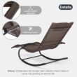 Lounge Chair, Outdoor Chaise Lounge with Detachable Pillow for Patio, Lawn, Pool, Outdoor Lounge Chairs, Brown