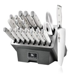Stahl 19 Piece High Carbon Exclusive German Steel Knife Block Set (White)