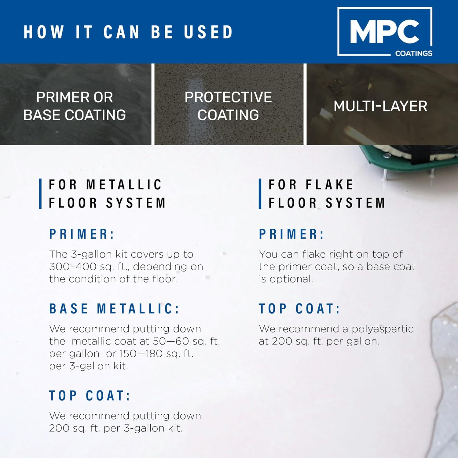 Master Protective Coatings Clear Epoxy Resin Coating for Floors & Counter Tops, 100% Solids, Self Leveling - 3 Gallon Kit Master Protective Coatings Clear Epoxy Resin Coating for Floors & Counter Tops, 100% Solids, Self Leveling - 3 Gallon Kit - Image 3