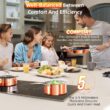 Deluxe DUXANO 14PC Healthy Pots and Pan With 9H Anti-scratch Coating, 2-Layer Non-Stick Ceramic&PFAS Free, Dishwasher Safe