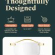 Caraway Nonstick Ceramic Dutch Oven Pot with Lid (6.5 qt, 10.5") - Non Toxic, PTFE & PFOA Free - White