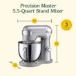 Cuisinart Precision Master 5.5 Qt. 12-Speed Brushed Chrome Die Cast Stand Mixer with Attachments