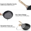 JEETEE Pots and Pans Set Nonstick 20PCS, Granite Coating Induction Compatible with Frying Saucepan (Grey, Cookware Set)