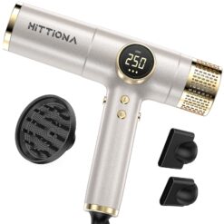Ionic Hair Dryer with Diffuser - 2000W Professional Dual Voltage Blow Dryer for All Hair Types, Negative Ion, Fast Drying & Low Noise
