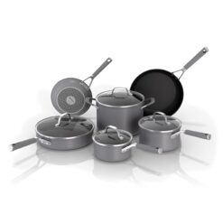 Ninja Pots and Pans Set Non Stick | Comfort Grip 10-Piece Cookware Set with NeverStick, Oven Safe to 400°F, CW69010