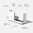 Veradek Block Series Long Box Planter - Large Rectangular Planter for Indoor or Outdoor Patio/Porch, White