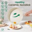 Chef Power Ceramic Cookware Set Non Toxic with Detachable Handles, Healthy Nonstick Pans and Pots Set 19 Pcs, Cream White
