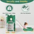 Suteck 7 in 1 Kids Slide, Toddler slide with Climber Outdoor Indoor Slide Playset, Green/Yellow
