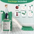 Suteck 7 in 1 Kids Slide, Toddler slide with Climber Outdoor Indoor Slide Playset, Green/Yellow