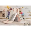 Suteck 7 in 1 Kids Slide, Toddler slide with Climber Outdoor Indoor Slide Playset, Pink/Gray