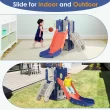 Suteck 7 in 1 Kids Slide, Toddler slide with Climber Outdoor Indoor Slide Playset, Blue/Orange