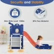 Suteck 7 in 1 Kids Slide, Toddler slide with Climber Outdoor Indoor Slide Playset, Blue/Orange