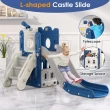 Suteck 7 in 1 Kids Slide, Toddler slide with Climber Outdoor Indoor Slide Playset, Blue/Gray Suteck 7 in 1 Kids Slide, Toddler slide with Climber Outdoor Indoor Slide Playset, Blue/Gray