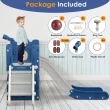 Suteck 7 in 1 Kids Slide, Toddler slide with Climber Outdoor Indoor Slide Playset, Blue/Gray Suteck 7 in 1 Kids Slide, Toddler slide with Climber Outdoor Indoor Slide Playset, Blue/Gray