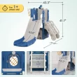 Suteck 7 in 1 Kids Slide, Toddler slide with Climber Outdoor Indoor Slide Playset, Blue/Gray Suteck 7 in 1 Kids Slide, Toddler slide with Climber Outdoor Indoor Slide Playset, Blue/Gray