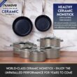 Nuwave Healthy Duralon Blue Ceramic Nonstick Cookware Set, Diamond Infused Scratch-Resistant, PFAS Free, Dishwasher & Oven Safe