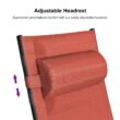 PURPLE LEAF Patio Chaise Lounge Set Outdoor Lounge Chair Beach Pool Sunbathing Lawn Lounger, Coral Red