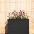 Veradek Block Series Span Plastic Planter - Tall Rectangular Planter for Indoor or Outdoor Patio/Porch,Medium, Black