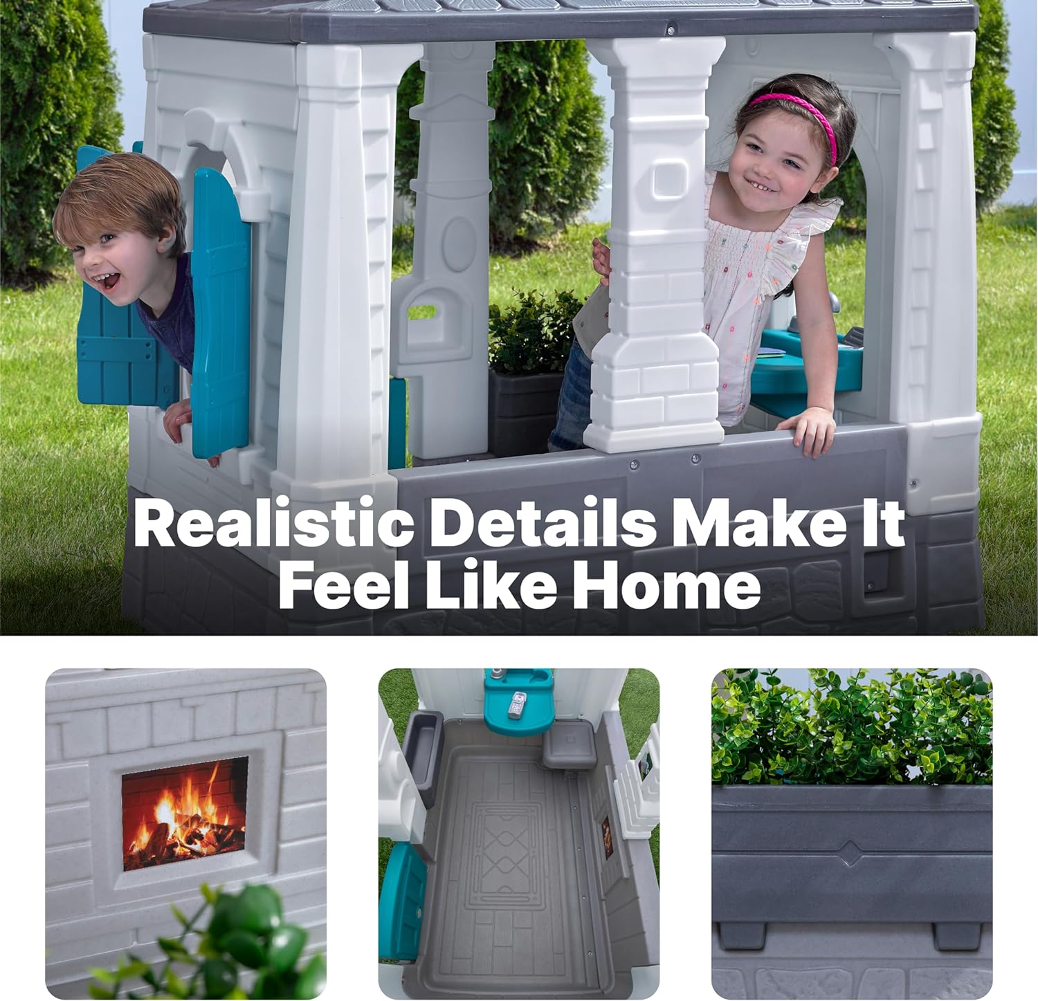 Step2 Neat & Tidy Cottage Homestyle Edition Kids Outdoor Playhouse for Toddlers Step2 Neat & Tidy Cottage Homestyle Edition Kids Outdoor Playhouse for Toddlers - Image 4