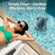 RERIOU Pool Vacuum 150 Mins Running Up to 2000 Sq.ft, Robotic Pool Cleaner, Cordless Robotic Pool Vacuum for Above Ground Pool