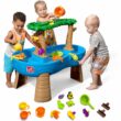 Step2 Tropical Rainforest Water Table, Kids Water and Sand Activity Sensory Playset, Summer Outdoor Toys, Blue & Brown