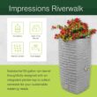 Good Ideas Impressions Riverwalk Rain Barrel with 2 Metal Spigots, 50 Gallon, Dark Granite