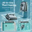 RERIOU Cordless Robotic Pool Cleaner -Pool Vacuum 180W Brushless Motor, 45,000Pa Suction, Wall Climbing, Sonar Navigation