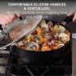 T-fal Ultimate Hard Anodized Nonstick Cookware Set 14 Piece, Oven Broiler Safe 400F, Lid Safe 350F, Kitchen Cooking Set w/Fry Pans, Black