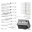Stahl 19 Piece High Carbon Exclusive German Steel Knife Block Set (White)