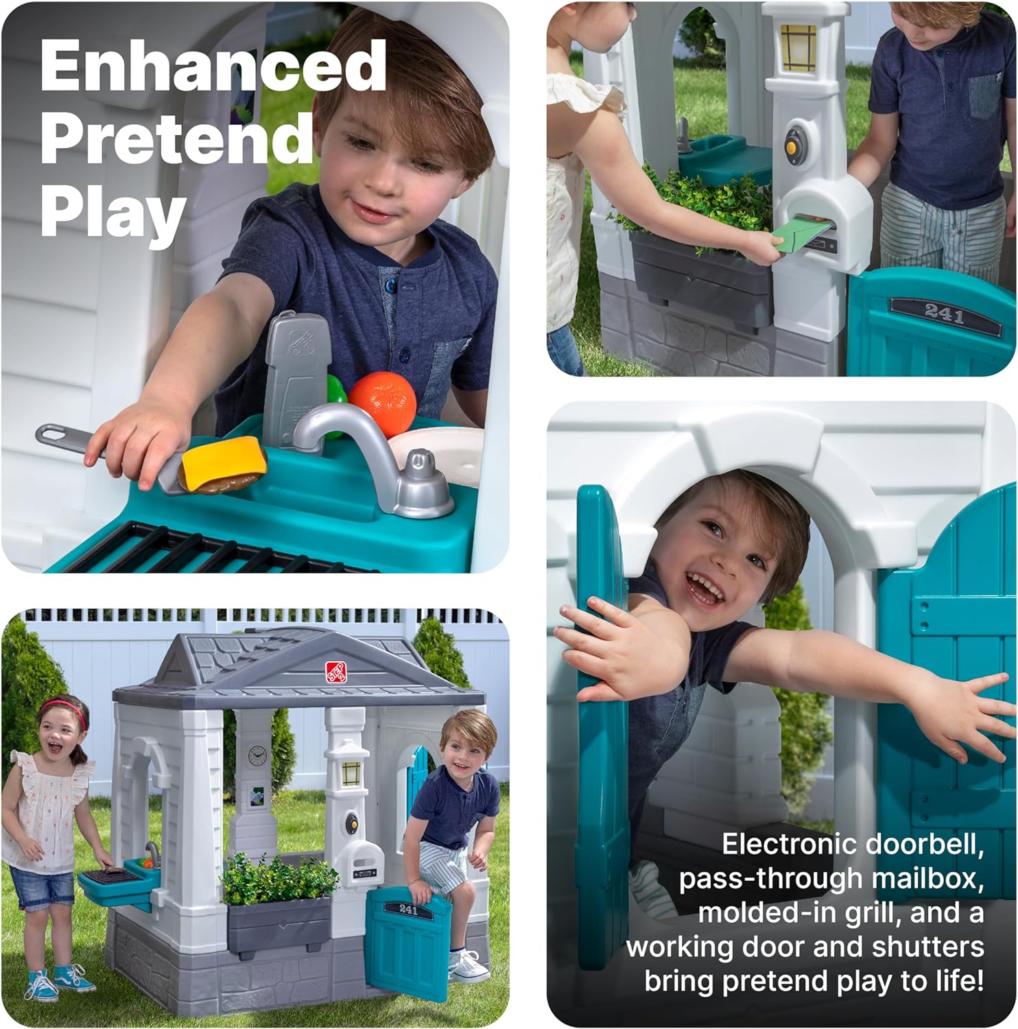 Step2 Neat & Tidy Cottage Homestyle Edition Kids Outdoor Playhouse for Toddlers Step2 Neat & Tidy Cottage Homestyle Edition Kids Outdoor Playhouse for Toddlers - Image 3